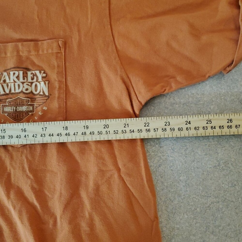 Thoroughbred Vintage Faded Orange Harley Davidson Tee Size XL Florence KY - Picture 5 of 10